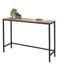 Console Table Wood Mdf And Black Metal