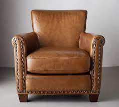 irving roll arm leather armchair