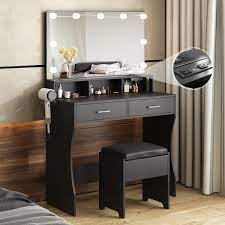 vanity desk set with hair dryer holder