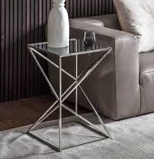 Parma Small Silver And Glass Side Table