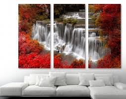 forest waterfall canvas print wall art
