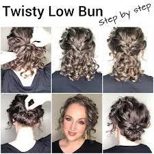 Just take it away from your face and wrap it into a textured bun. Curly Twisty Low Bun Naturally Curly Hair Updo Easy Hair Updos Curly Updo Tutorial