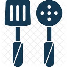 kitchen utensils icon of glyph style