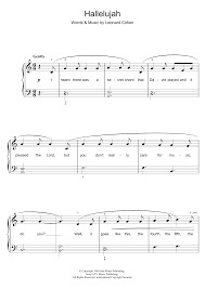 Best sellers for beginner and easy piano sheet music Hallelujah Easy Piano Sheet Music Free Printable Music Sheet Collection