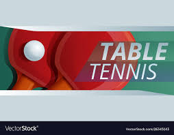 table tennis concept banner cartoon