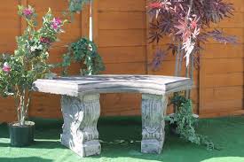 Stone Garden Curved Bench With Scroll