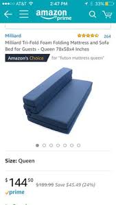 milliard tri fold foam folding mattress