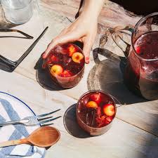 grilled stone fruit red wine sangria