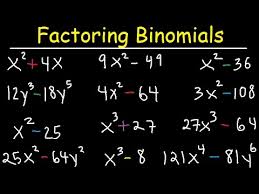 Factoring Binomials With Exponents
