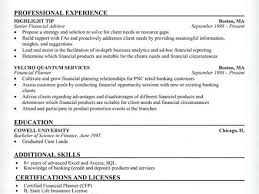 Financial Planning Resume Foodcity Me