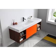There are seemingly endless choices available for bathroom sinks and vanity cabinets. Manarola 60 Red Amber Wall Mount Modern Bathroom Vanity Set Overstock 31284230
