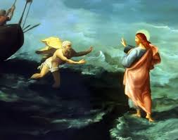 So peter got out of the boat and walked on the water and came to jesus. Jesus Walks On Water Royalty Free Images