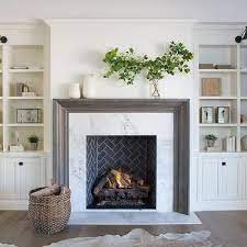 Gray Beveled Fireplace Mantel With