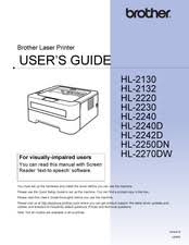 This is a comprehensive file containing available drivers and software for the brother machine. Brother Hl 2130 Manuals Manualslib