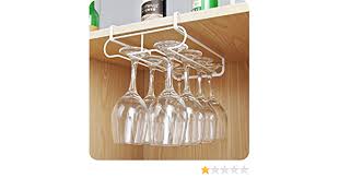 I chose the nickle finish and it is so pretty!! Amazon Com Kitchen Wine Glass Storage Rack Double Row Cupboard Wine Glass Hanging Hook Hanger Under Shelf Glass Holder Hanger Drying Rack Multifunctional Chest Cabinet Wine Glass Storage Organizer Holder Home Kitchen