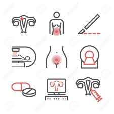 Cervical cancer is commonly caused by hpv infections. Cervical Cancer Symptoms Causes Treatment Line Icons Set Vector Signs For Web Graphics Royalty Free Cliparts Vectors And Stock Illustration Image 132032834