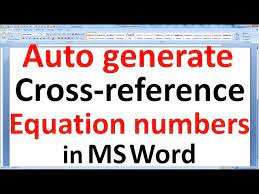 auto generate equation numbers in ms