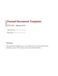 Formal Document Template