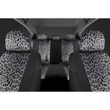 Gray Leopard Print Car Seat Covers For