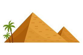 egyptian pyramids cartoon icon ancient