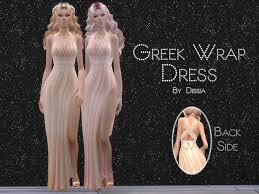 the sims resource greek wrap dress