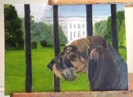 An image of him shaking hands with british prime minister tony blair at a nato summit. This George W Bush Painting Of A Dog Will Break Your Heart Business Insider