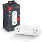 Wi-Fi Smart Plug, No Hub Required, Voice Activated, 2 Independently Controlled Grounded Outlets, White (1-Pack, 15A) 50020 Globe Electric