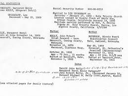 Kelly Family Tree Document 1962 Page 1 Of 3 Patrick M Kellys