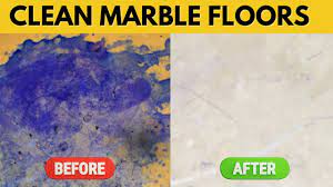 clean marble floor by hand with baking