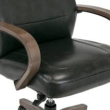 thomasville black leather office chair