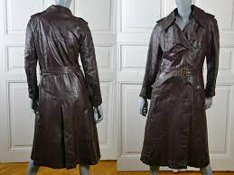 Vintage Leather Trench Coat 1980s