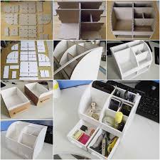 diy cardboard desk organizer with
