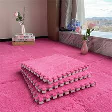 12pcs set rose red fluffy foam mat