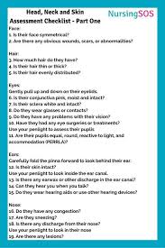 37 Checklist Items To Begin The Nursing Head To Toe