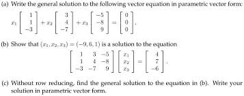vector equation in parametric vector