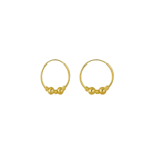 gold plated bali hoop earrings