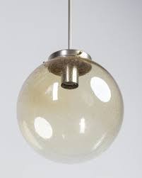 Vintage Bubble Glass Globe Pendant From