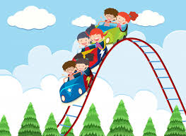 Niños montando la montaña rusa | Vector Premium