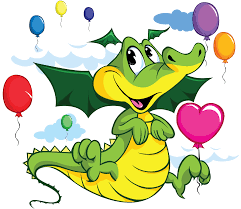 Прикольный дракончик с воздушными шариками - Драконы - Картинки PNG -  Галерейка