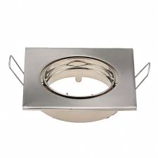 Us 7 04 20 Off Zinc Alloy Square Recessed White Nickel Recessed Led Ceiling Down Light Adjustable Frame Fittings Mr16 Gu10 Bulb Fixture Holder In