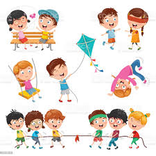 Vetores de Ilustração Em Vetor De Crianças Brincando e mais imagens de  Divertimento - Divertimento, Festa, Alegria - iStock