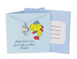 Designed and made in the uk. Safira Fish Necklace Funny Puns Spanish Birthday Cards Quan Jewelry