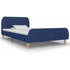 hommoo bed frame blue fabric 90x200 cm