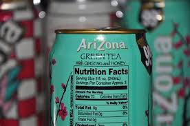how much caffeine in arizona green tea