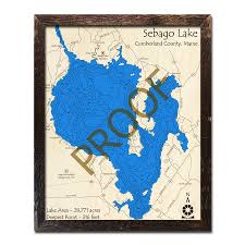 Sebago Lake Me 3d Nautical Wood Maps