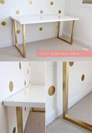 Ikea White Table Top With Gold
