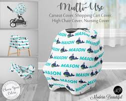 Whale Infant Seat Canopy Cover Boy
