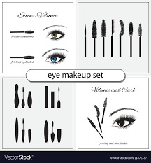 beautiful eye with makeup accessories vector image