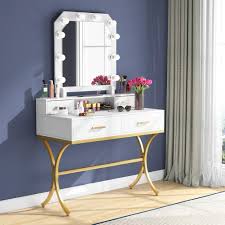 tribesigns vanity table with lighted