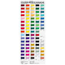 Holbein Gouache Paint Printed Color Chart Jacksons